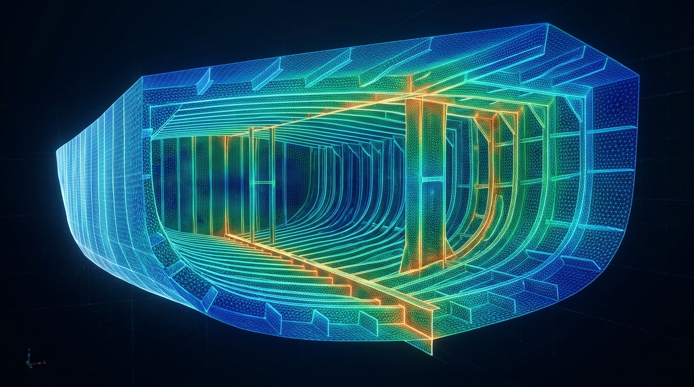 Hull Structural Analysis FEA Visualization